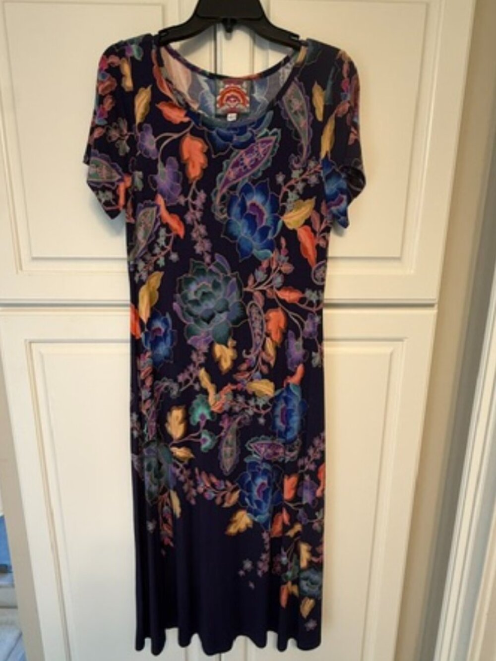 Johnny Was Janie Favorite Boat Neck Cap Sleeve Tee Shirt MIDI Dress